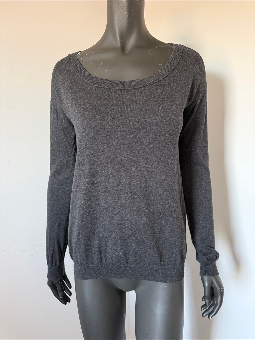 Gap Cotton Silk Blend Charcoal Grey Lightweight Sweater Size S